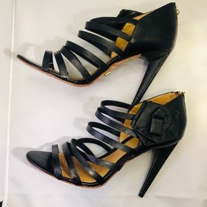 LAMB Gwen Stephanie black leather sandals size 9
